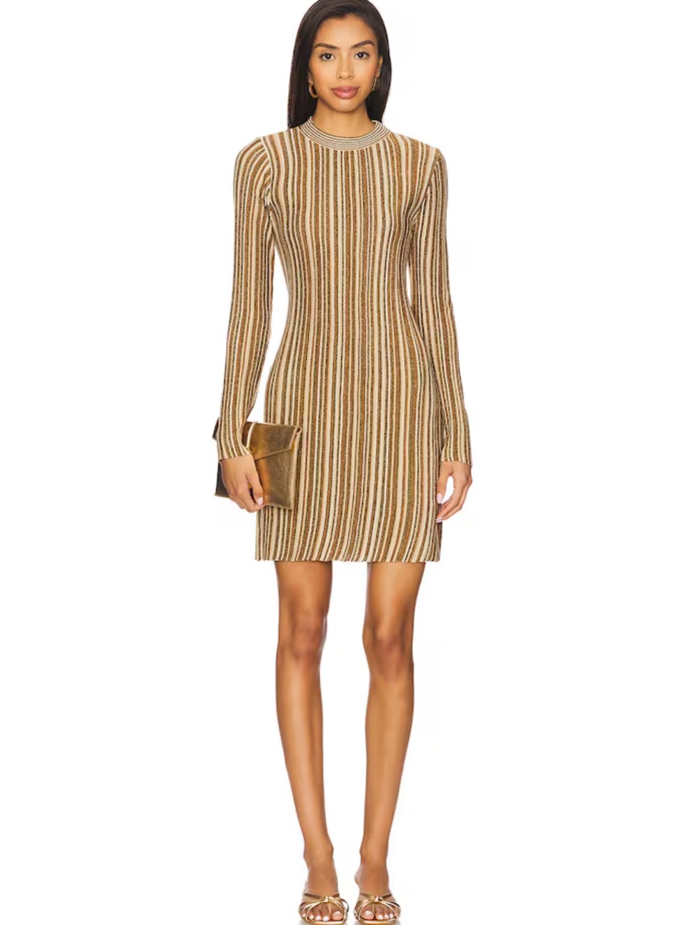 Veronica beard Jane metallic striped long sleeve knit mini dress NO OFFERS